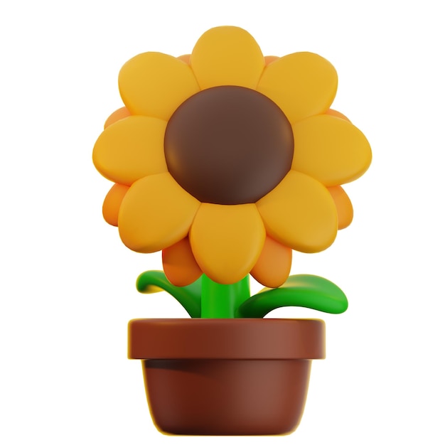 Schöne Sonnenblume in 3D