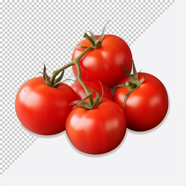 Schöne tomate auf durchsichtigem hintergrund