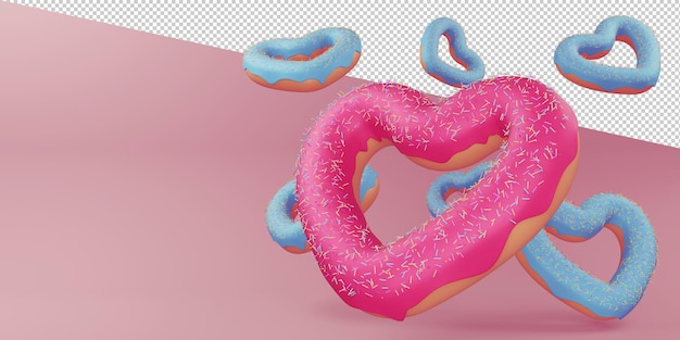 Schöne Valentinstagillustration im 3D-Rendering