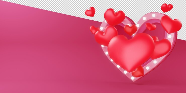 PSD schöne valentinstagillustration im 3d-rendering