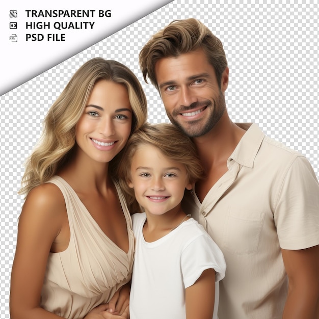 PSD schöne weiße familie ultra-realistischer stil weißer hintergrund