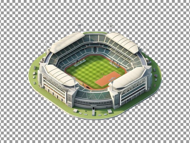 PSD schönes 3d-stadion isoliert auf transparentem hintergrund