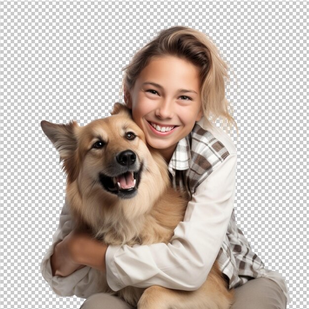 schönes Kind und Hund