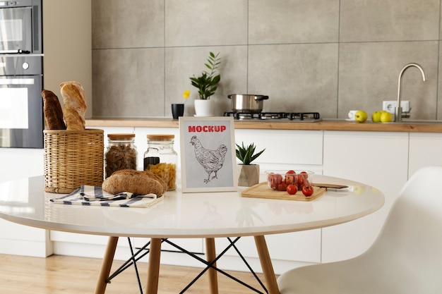 PSD schönes küchenrahmen-mockup-design