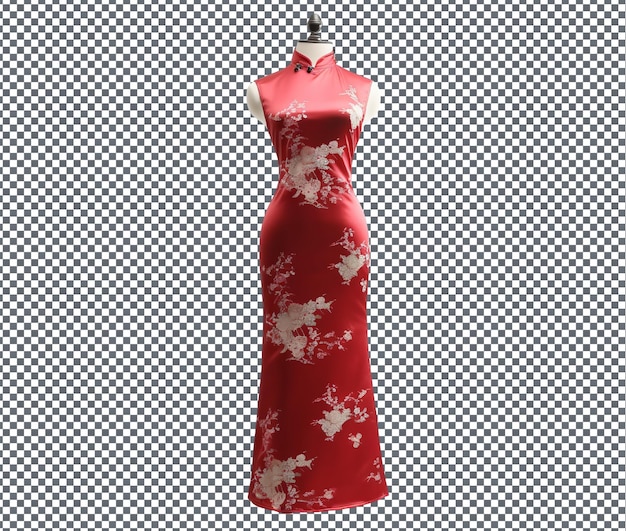 Schönes modernes qipao mit isoliertem schnitt auf durchsichtigem hintergrund