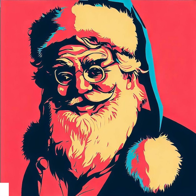 PSD schönes porträt lachender weihnachtsmann ai vektorkunst digitales illustrationsbild