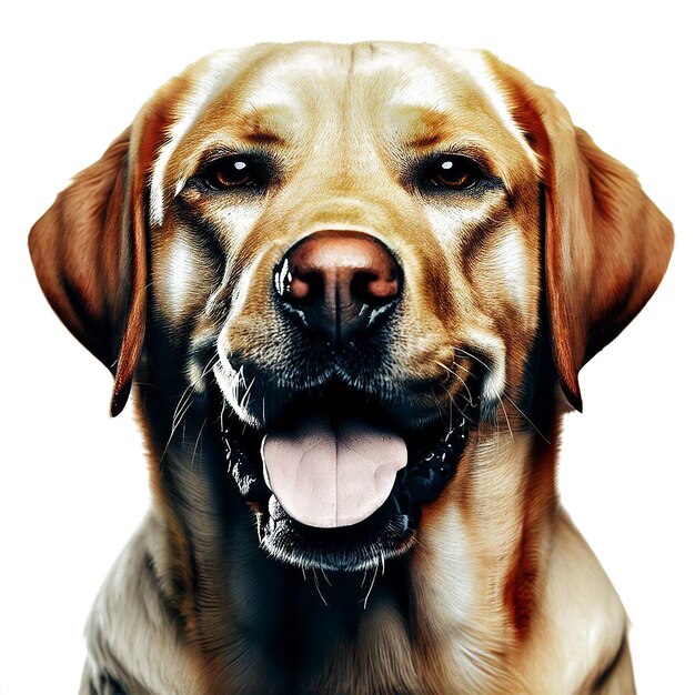 Schönes portraitfriendly labrador dog face icon ai vektorkunst digitale illustrationsbild