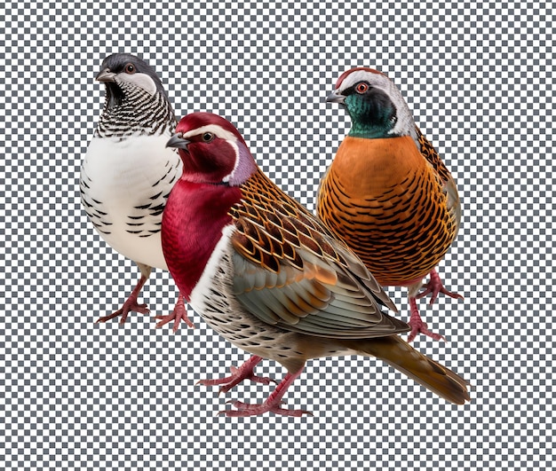 Schönes und prächtiges Winterwild Vogel isoliert auf durchsichtigem Hintergrund