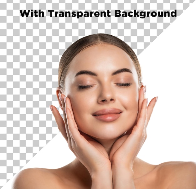 Schönes weibliches Modell Foto PNG PSD