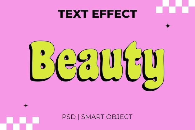 Schönheit geschichtet schöne Retro-Text-Effekt 3D-Design