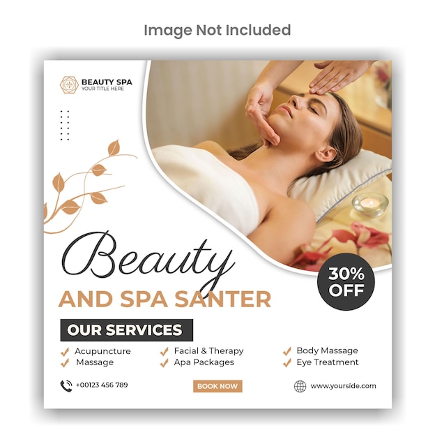 Schönheits- und Spa-Design für soziale Medien oder Instagram-Post-Vorlagen