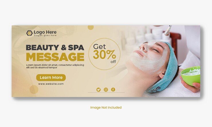 PSD schönheits- und spa-salon web-banner-post-vorlage für soziale medien