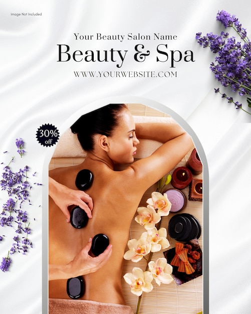Schönheits- und Spa-Soziale Medien und Instagram-Post-Design-Vorlage