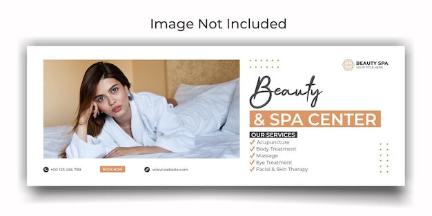 Schönheits- und Spa-Zentrum Social-Media- oder Facebook-Cover-Vorlage-Design
