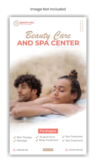 Schönheits- und Spa-Zentrum soziale Medien Instagram-Geschichte Vorlage Design