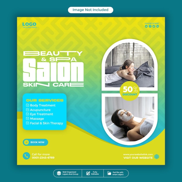 Schönheitsamp Spa Salon Hautpflege Social Media Design Vorlage