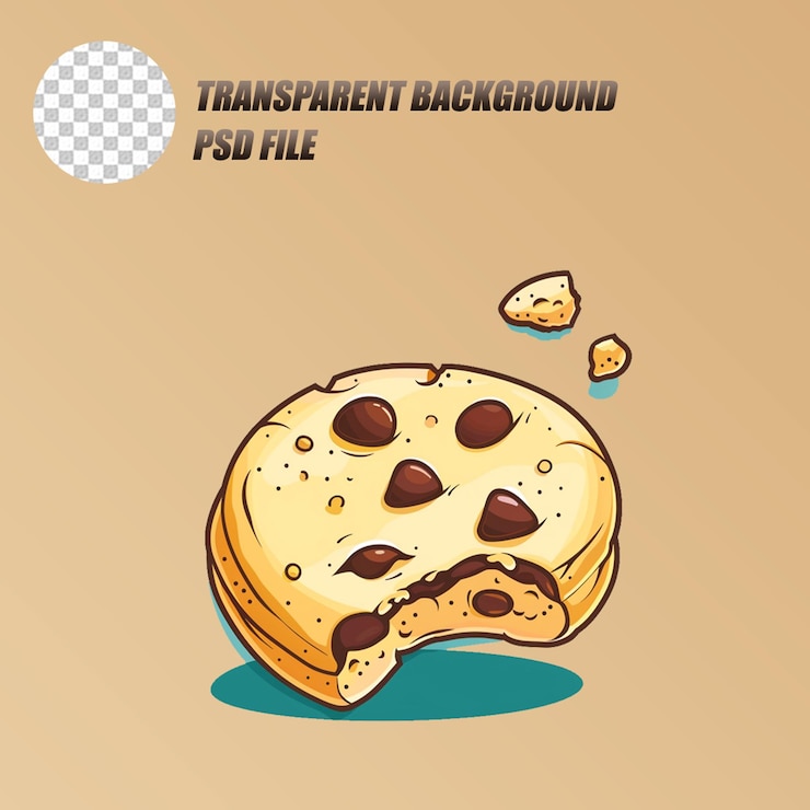 PSD schokoladen-chip-kekse png-transparenter hintergrund-psd-datei