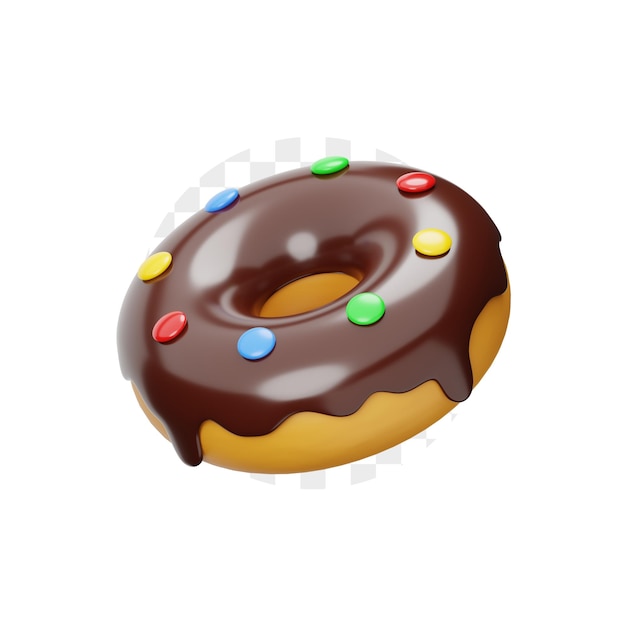 Schokoladen Donut Food 3D-Symbol