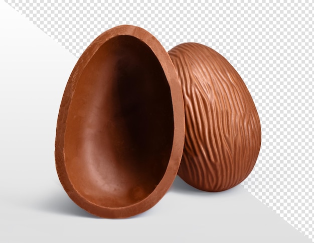 Schokoladen-Osterei mit typisch brasilianischem Gourmet-Brigadeiro auf transparentem Hintergrund