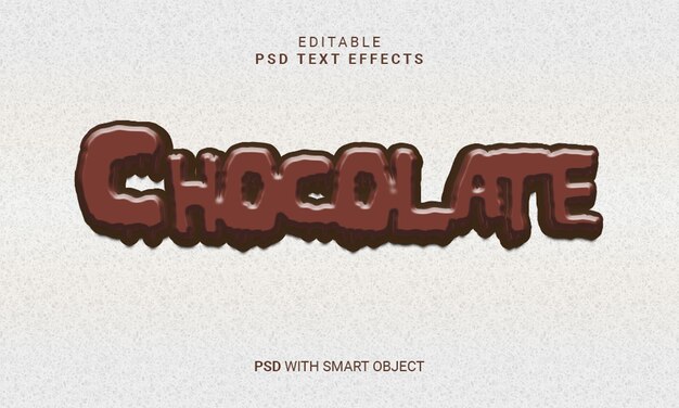 Schokoladenbearbeitbare 3D-Text-Effekt-PSD mit Smart-Objekt