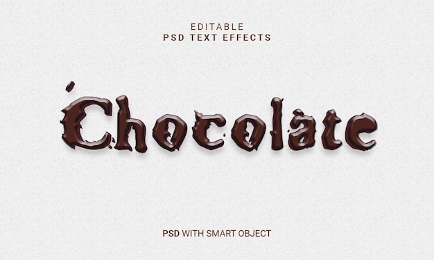 Schokoladenbearbeitbare 3D-Text-Effekt-PSD mit Smart-Objekt