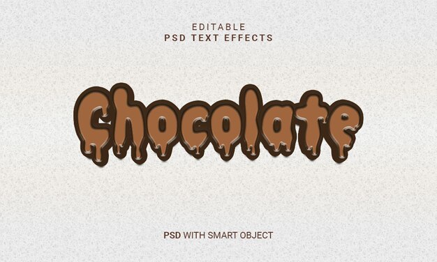 Schokoladenbearbeitbare 3D-Text-Effekt-PSD mit Smart-Objekt