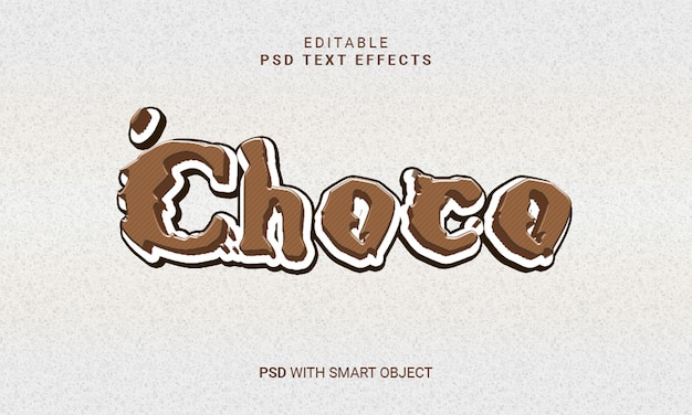 Schokoladenbearbeitbare 3D-Text-Effekt-PSD mit Smart-Objekt