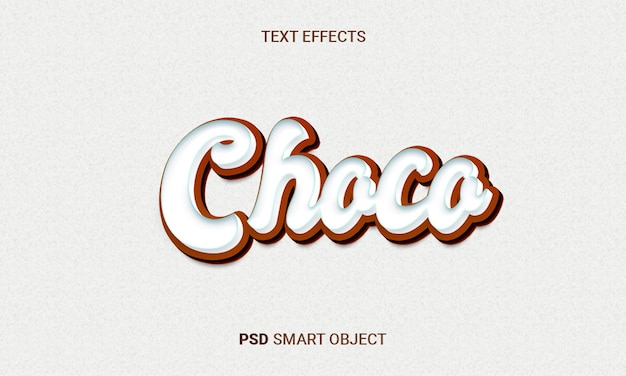Schokoladenbearbeitbare 3D-Text-Effekt-PSD mit Smart-Objekt