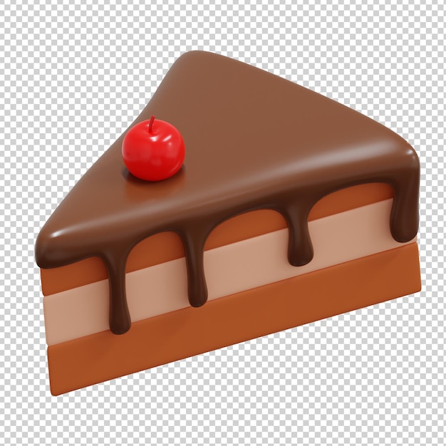 Schokoladenkuchen 3D-Darstellung