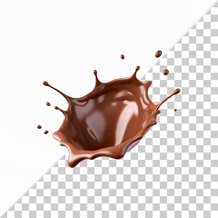 PSD schokoladenmilch-splash 3d-realistische durchsichtige psd