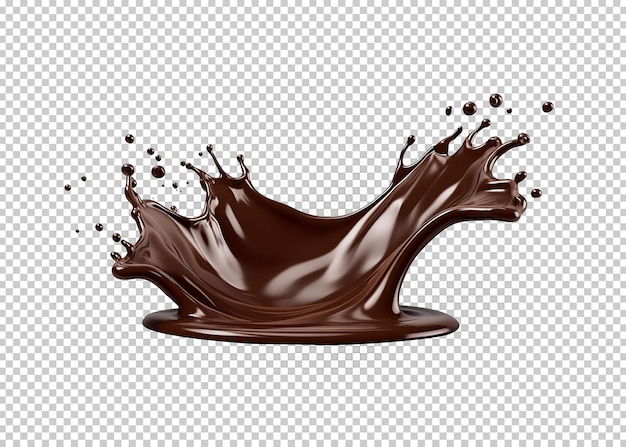 Schokoladenspritzer isolierter transparenter hintergrund