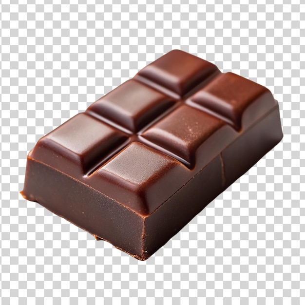 Schokoladenstücke auf durchsichtigem hintergrund