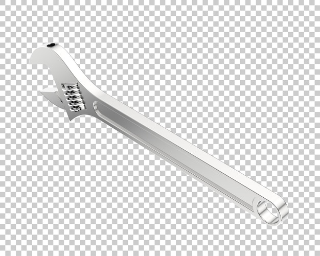 Schraubenschlüssel isoliert auf transparentem Hintergrund, 3D-Darstellung