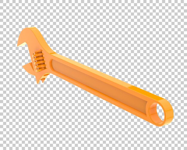 Schraubenschlüssel isoliert auf transparentem Hintergrund, 3D-Darstellung