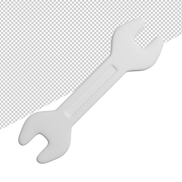 PSD schraubenschlüssel-werkzeuge reparieren vorderansicht 3d-rendering-symbol-illustration auf transparentem hintergrund