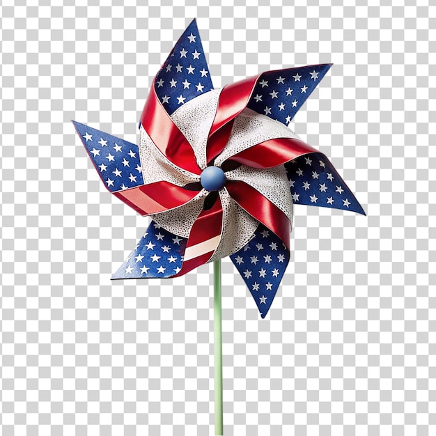 Schraubrad mit dem design der amerikanischen flagge, isoliert auf durchsichtigem hintergrund