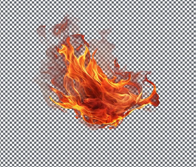 Schreckliche Feuerflamme isoliert auf durchsichtigem Hintergrund