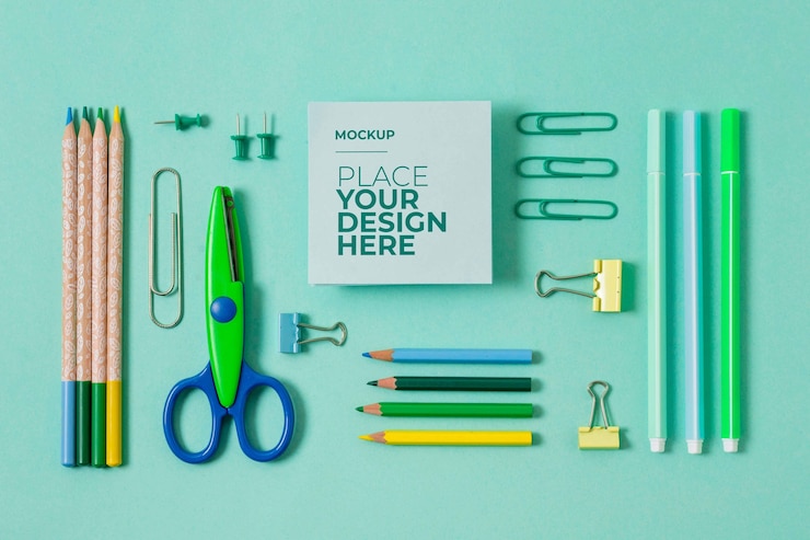 PSD schreibtisch stationäres mockup-design