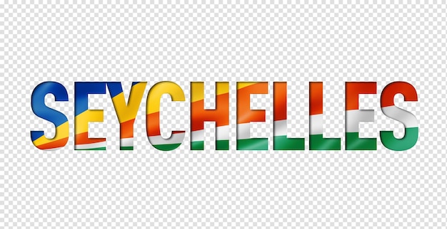 PSD schriftart der flagge der seychellen.