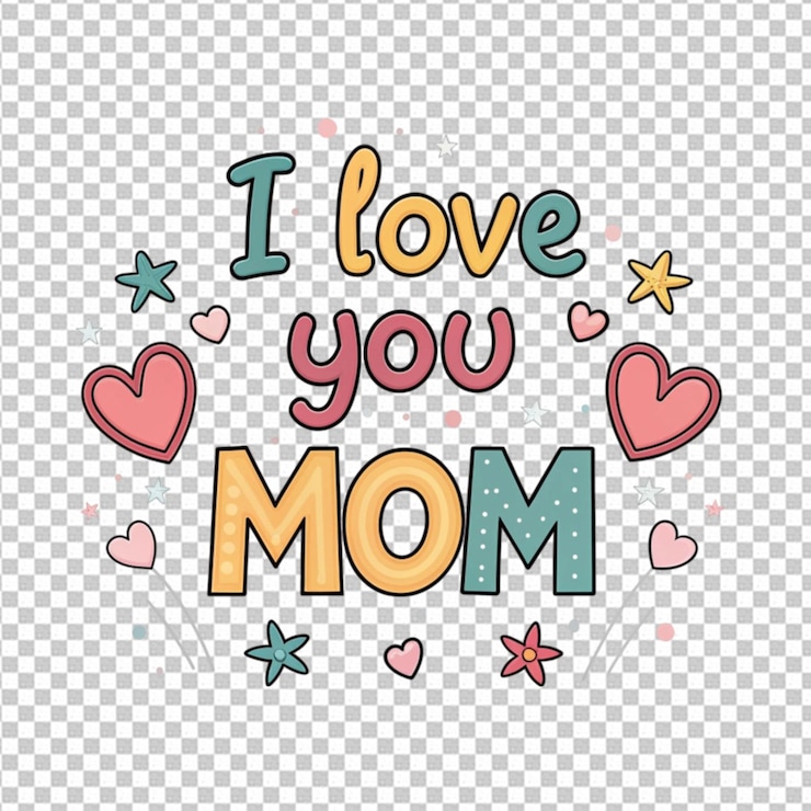 PSD schriftzüge ich liebe dich, mama farbige typografie design