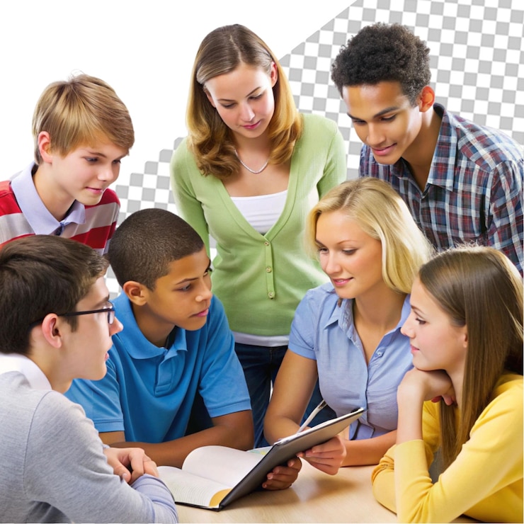 PSD schüler im unterricht transparenter hintergrund