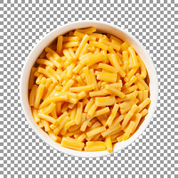 Schüssel Makkaroni und Käse mit transparentem Hintergrund
