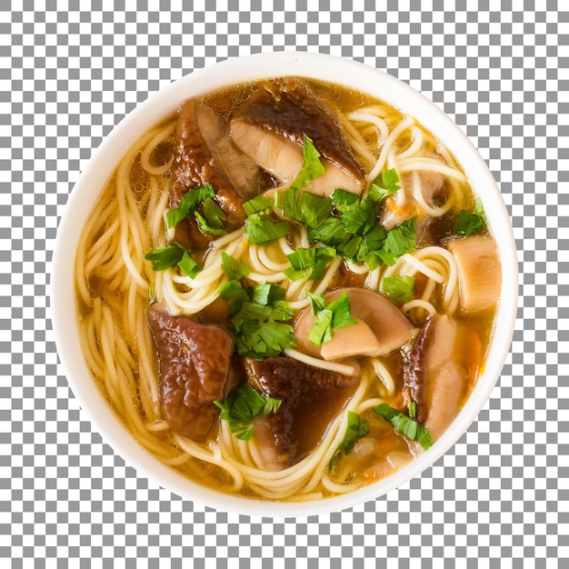 Schüssel Nudeln mit Fleisch und Gemüse transparentem Hintergrund