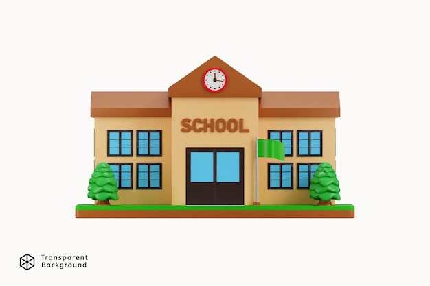 Schul-Icon 3D-Rendering Konzept der Bildung Icon Vektor-Illustration