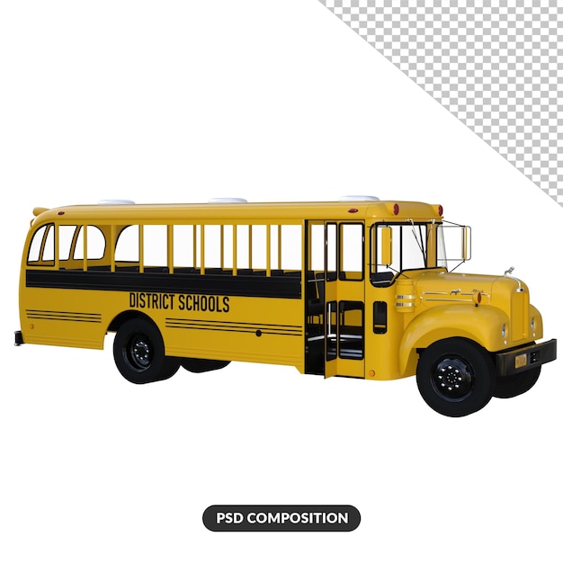 PSD schulbus 3d-rendering