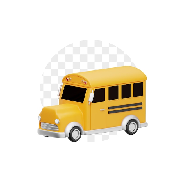 Schulbus-3D-Symbol