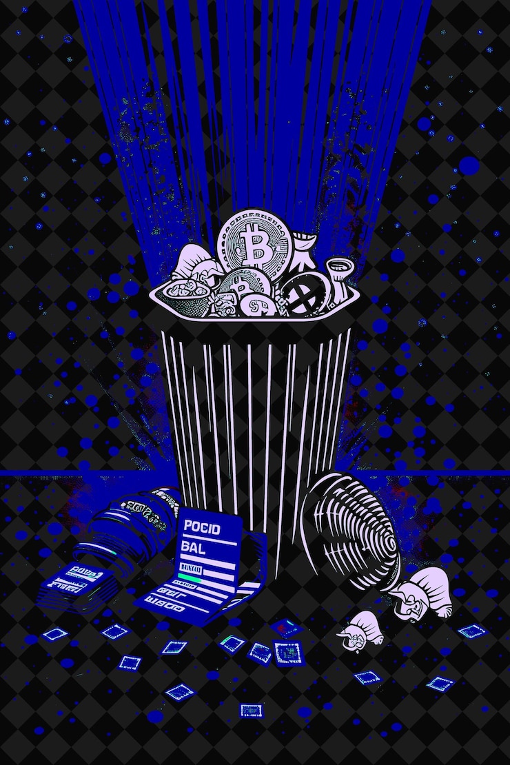 PSD schulnacht mit einem bitcoin-film bitcoin-themen-snack flache illustration hintergrunddesign