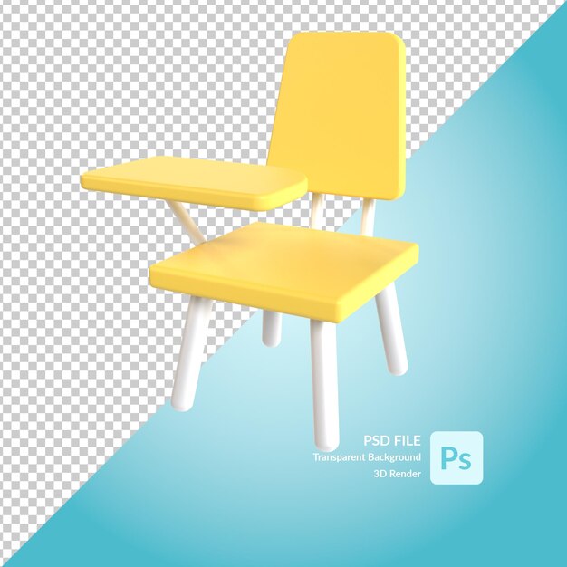 Schulstuhl 3D-Darstellung