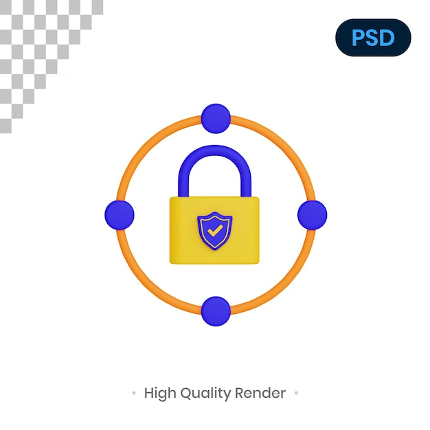 Schutz 3D Render Illustration Premium Psd