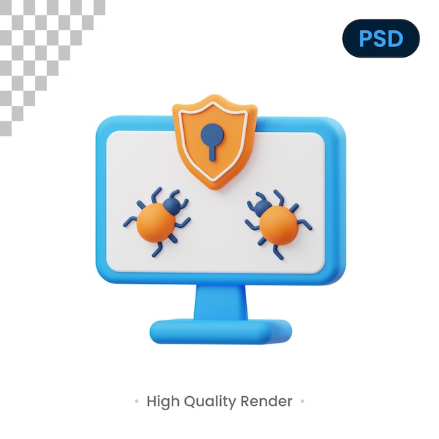 Schutz 3D Render Illustration Premium Psd